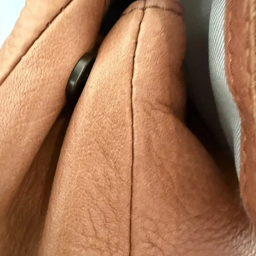 American Leather Company Co Cognac Brown Leather Backpack Purse Bag Day Trip